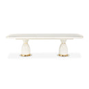 AICO Furniture Lisbon Double Pedestal Dining Table in Silken Matte Cream - Furniture Now (CA)