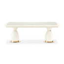 AICO Furniture Lisbon Double Pedestal Dining Table in Silken Matte Cream - Furniture Now (CA)
