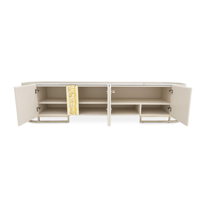 AICO Lisbon Media Cabinet in Silken Matte Cream - Furniture Now (CA)