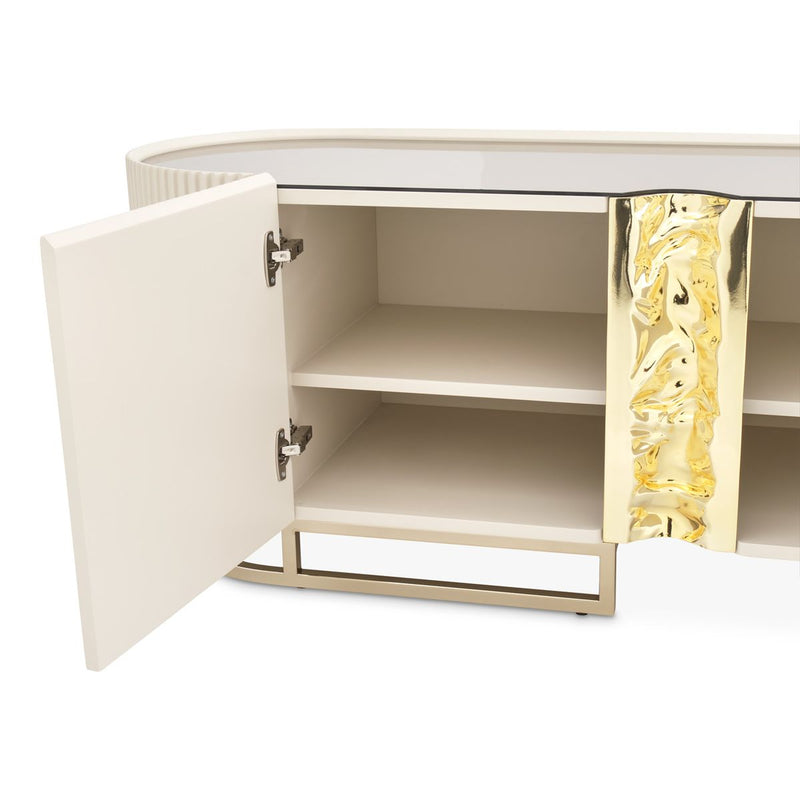 AICO Lisbon Media Cabinet in Silken Matte Cream - Furniture Now (CA)