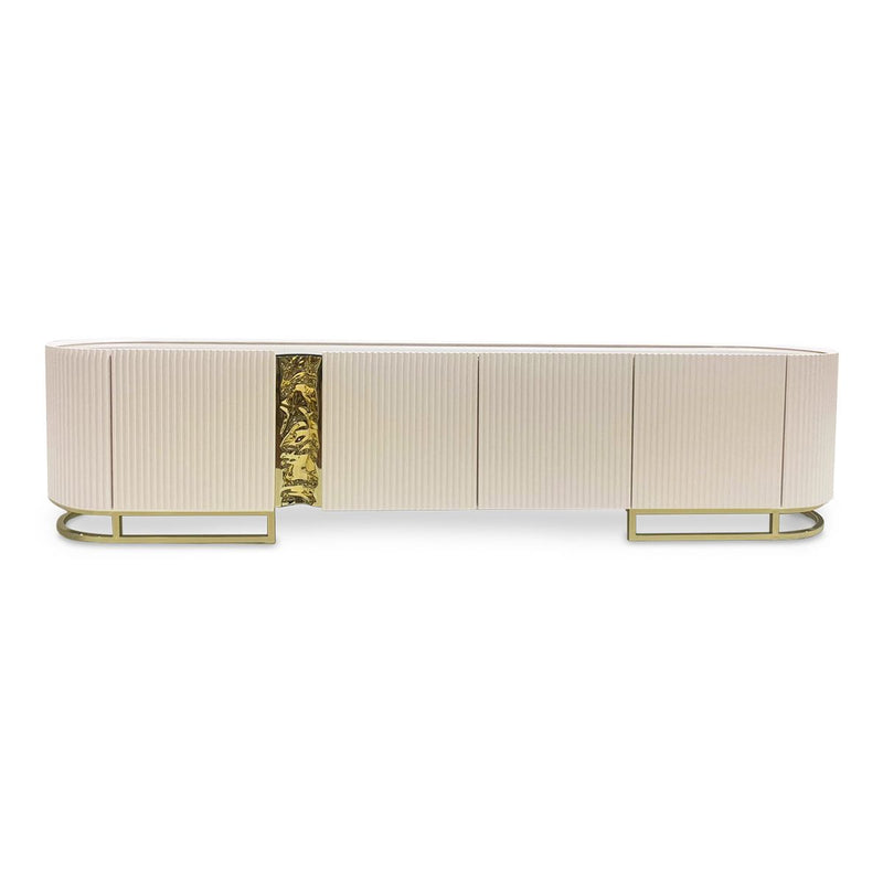 AICO Lisbon Media Cabinet in Silken Matte Cream - Furniture Now (CA)