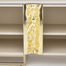 AICO Furniture Lisbon Media Cabinet in Silken Cream Bronze - Furniture Now (CA)