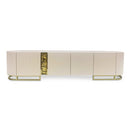 AICO Furniture Lisbon Media Cabinet in Silken Cream Bronze - Furniture Now (CA)