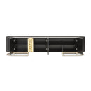 AICO Furniture Lisbon Media Cabinet in Silken Matte Black - Furniture Now (CA)