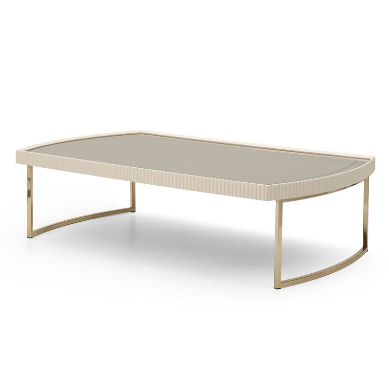 AICO Lisbon Cocktail Table in Silken Matte Cream - Furniture Now (CA)