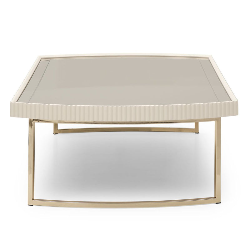 AICO Lisbon Cocktail Table in Silken Matte Cream - Furniture Now (CA)