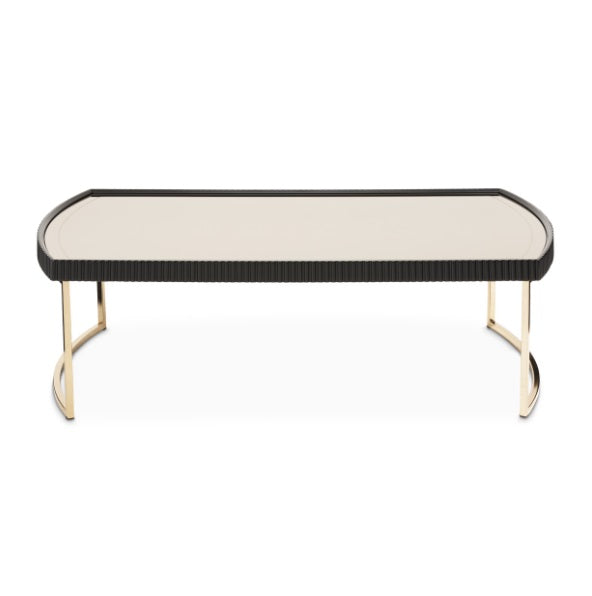 AICO Furniture Lisbon Cocktail Table in Silken Matte Black - Furniture Now (CA)