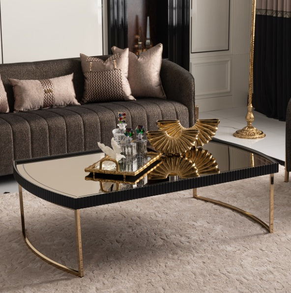 AICO Furniture Lisbon Cocktail Table in Silken Matte Black - Furniture Now (CA)