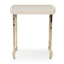 AICO Furniture Lisbon Side Table in Silken Matte Cream - Furniture Now (CA)