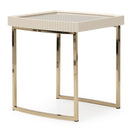 AICO Furniture Lisbon Side Table in Silken Matte Cream - Furniture Now (CA)