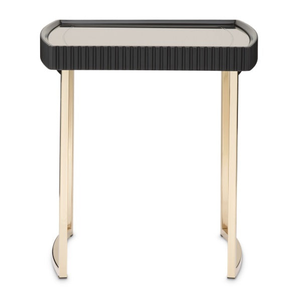AICO Furniture Lisbon Side Table in Silken Matte Black - Furniture Now (CA)