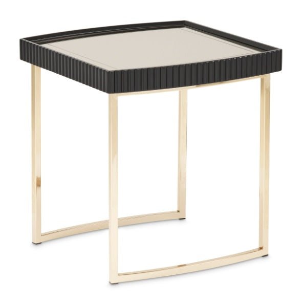 AICO Furniture Lisbon Side Table in Silken Matte Black - Furniture Now (CA)