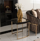 AICO Furniture Lisbon Side Table in Silken Matte Black - Furniture Now (CA)