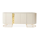 AICO Furniture Lisbon Console Table in Silken Matte Cream - Furniture Now (CA)