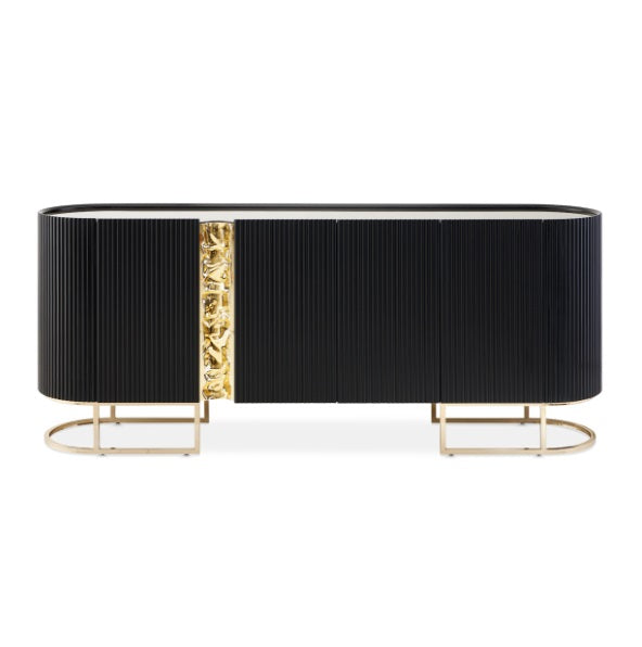 AICO Furniture Lisbon Console Table in Silken Matte Black - Furniture Now (CA)