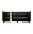 AICO Furniture Lisbon Console Table in Silken Matte Black - Furniture Now (CA)