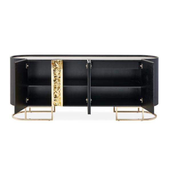 AICO Furniture Lisbon Console Table in Silken Matte Black - Furniture Now (CA)