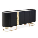 AICO Furniture Lisbon Console Table in Silken Matte Black - Furniture Now (CA)