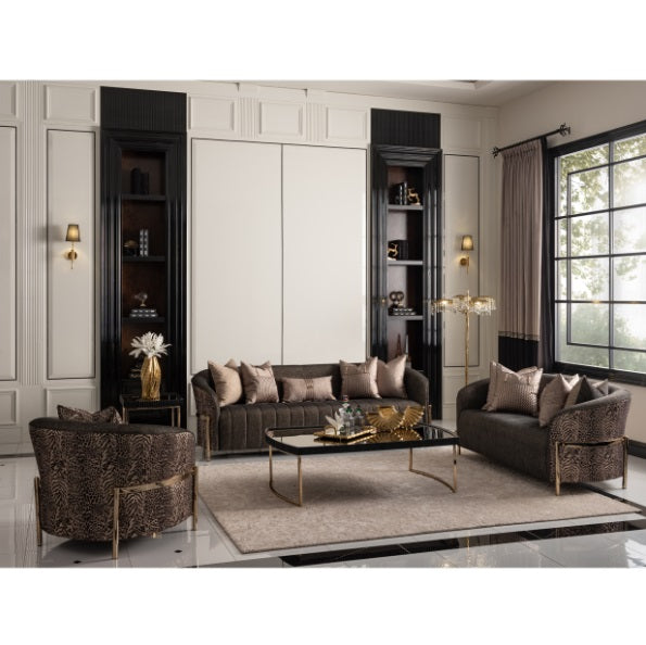 AICO Furniture Lisbon Sofa in Onyx Gold - Furniture Now (CA)