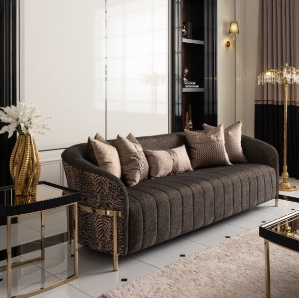 AICO Furniture Lisbon Sofa in Onyx Gold - Furniture Now (CA)