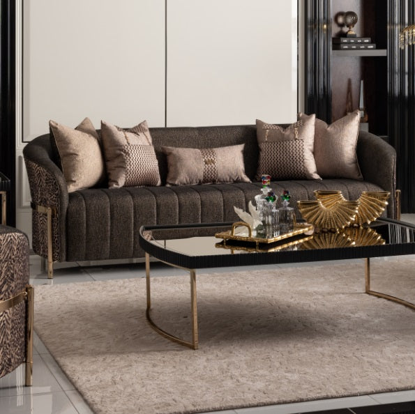 AICO Furniture Lisbon Sofa in Onyx Gold - Furniture Now (CA)