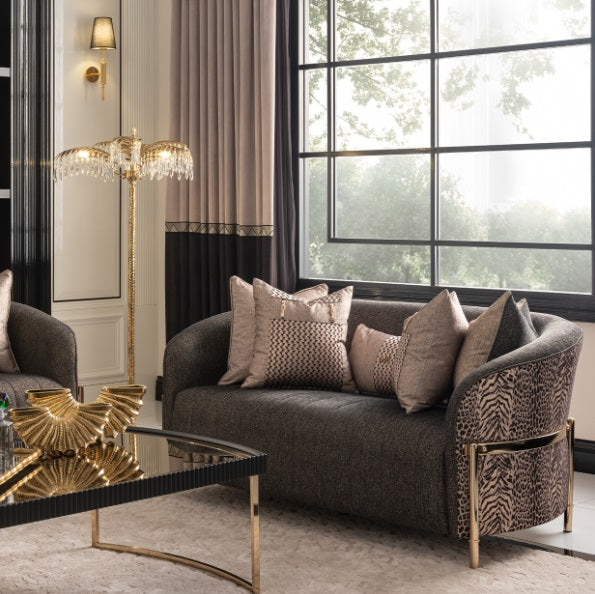 AICO Furniture Lisbon Loveseat in Onyx Gold - Furniture Now (CA)