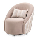 AICO Furniture Lucca Swivel Chair Silver in Silver - Furniture Now (CA)