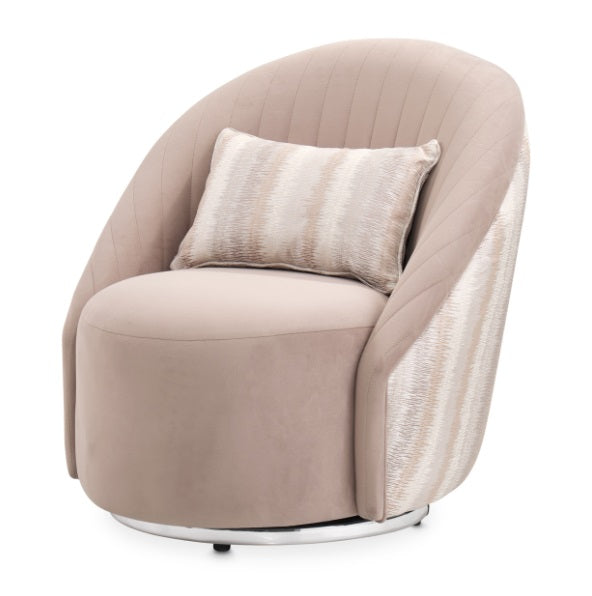 AICO Furniture Lucca Swivel Chair Silver in Silver - Furniture Now (CA)