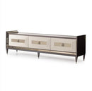 AICO Lousanne Media Cabinet in Glossy Mocha Sand - Furniture Now (CA)