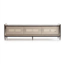 AICO Lousanne Media Cabinet in Glossy Mocha Sand image