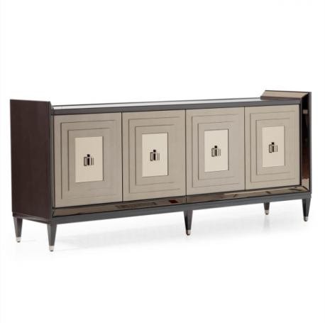 AICO Lousanne Console in Glossy Mocha Sand - Furniture Now (CA)