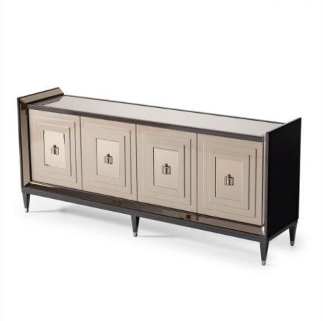 AICO Lousanne Console in Glossy Mocha Sand - Furniture Now (CA)