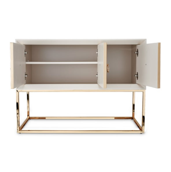 AICO Furniture Madison Small Console with Leg in Glistening Gold - Furniture Now (CA)