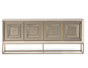 AICO Furniture Madison Console Table with Leg in Glistening Gold image