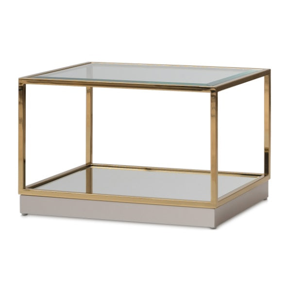 AICO Furniture Savannah Breeze 2pc Tall Cocktail Table in Bright Gold - Furniture Now (CA)
