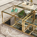 AICO Furniture Savannah Breeze 2pc Tall Cocktail Table in Bright Gold - Furniture Now (CA)