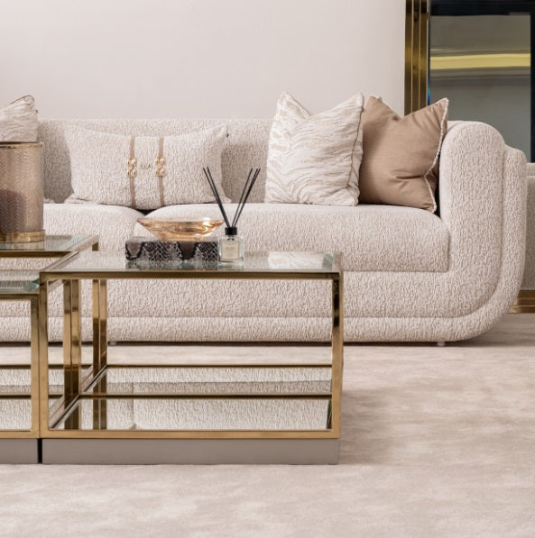 AICO Furniture Savannah Breeze 2pc Small Cocktail Table in Bright Gold - Furniture Now (CA)