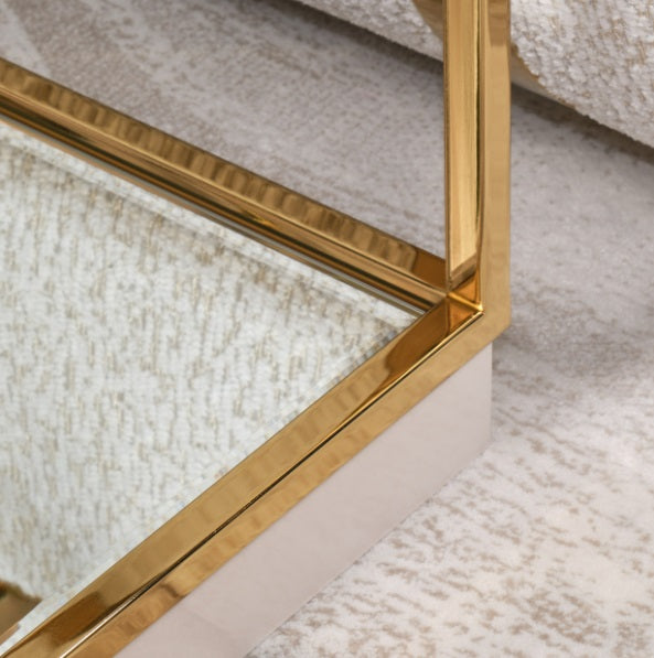 AICO Furniture Savannah Breeze End Table in Bright Gold - Furniture Now (CA)