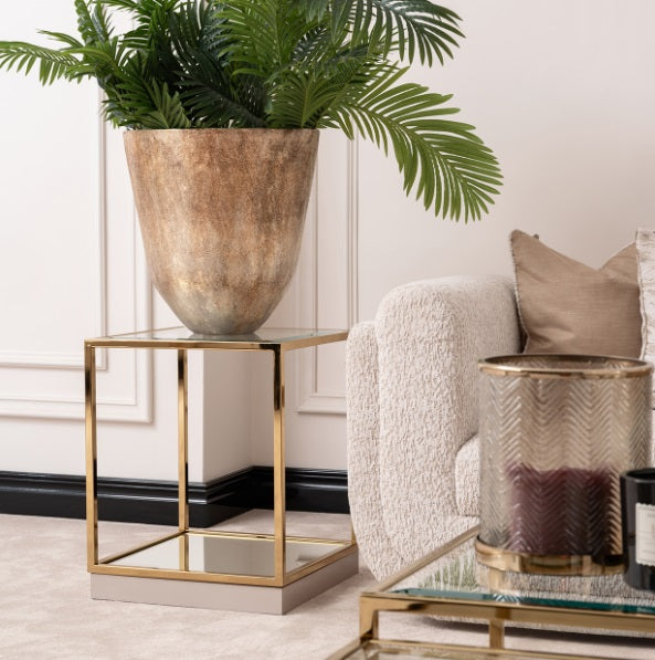 AICO Furniture Savannah Breeze End Table in Bright Gold - Furniture Now (CA)