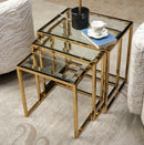 AICO Furniture Savannah Breeze 3pc Nesting Tables Set in Bright Gold - Furniture Now (CA)