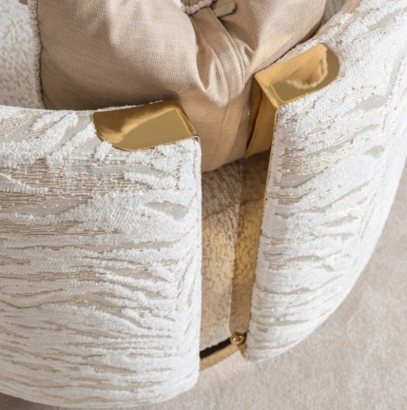 AICO Furniture Savannah Breeze Swivel Chair Cashmere in Bright Gold - Furniture Now (CA)