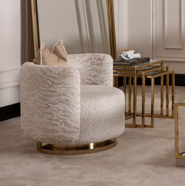 AICO Furniture Savannah Breeze Swivel Chair Cashmere in Bright Gold - Furniture Now (CA)