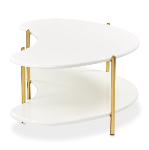 AICO Furniture Sassani Cocktail Table in Pearl White/Gold - Furniture Now (CA)