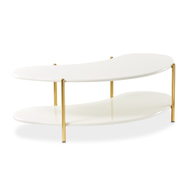AICO Furniture Sassani Cocktail Table in Pearl White/Gold - Furniture Now (CA)