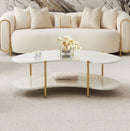 AICO Furniture Sassani Cocktail Table in Pearl White/Gold - Furniture Now (CA)