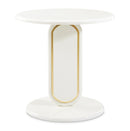 AICO Furniture Sassani End Table in Pearl White/Gold - Furniture Now (CA)