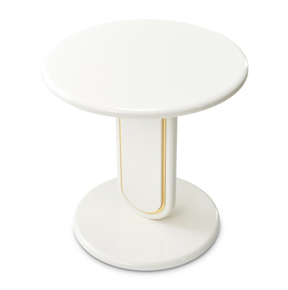 AICO Furniture Sassani End Table in Pearl White/Gold - Furniture Now (CA)
