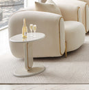 AICO Furniture Sassani End Table in Pearl White/Gold - Furniture Now (CA)