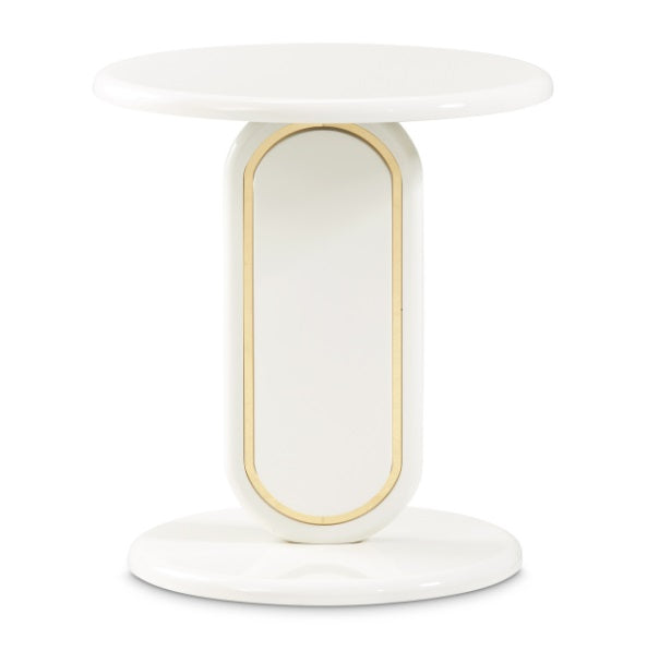 AICO Furniture Sassani Accent Table in Pearl White/Gold - Furniture Now (CA)