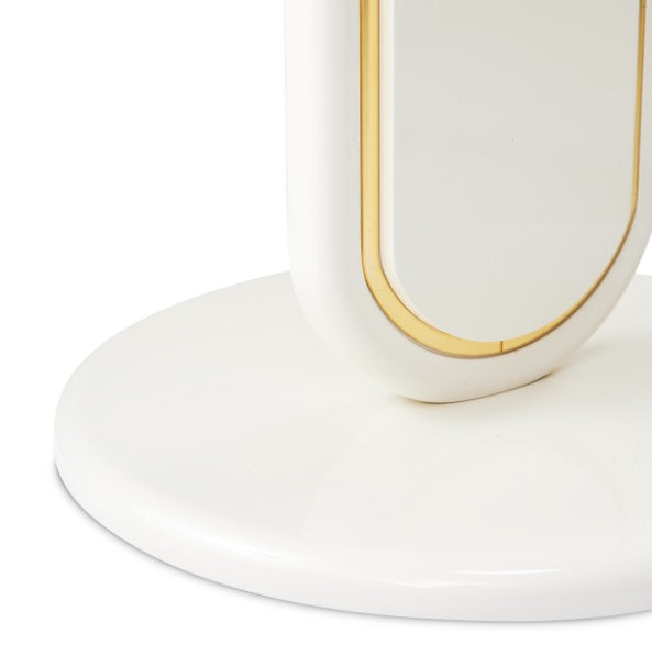 AICO Furniture Sassani Accent Table in Pearl White/Gold - Furniture Now (CA)